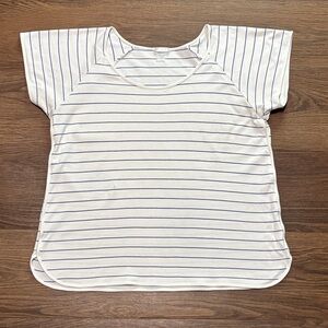 Lake Pajamas White Blue Stripe Lounge Sleep Top Women’s Size L